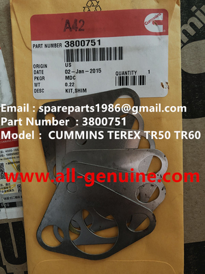 China 3800751 KIT SHIM TEREX CUMMINS TRUCK DE DUMP TR50 TR60 TR100 TR70 TRALER de minas fuera de la autopista TRUCK DE DUMP rígido MT4400AC proveedor