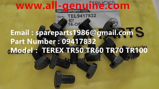China 9417832 BOLT TEREX NHL camión de descarga de minas TR35 TR50 TR60 TR100 3305B 3305F 3303 3307 TR45 TR70 MT4400 CUMMINS proveedor