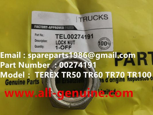 China TEREX 00274191 NUT TR100 TR70 MINERÍA fuera de la autopista PARTES originales de camiones proveedor