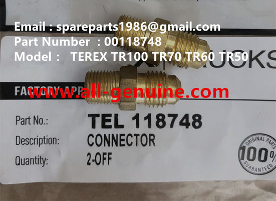 China TEREX 00118748 CONECTOR NHL DUMP TRUCK MINERÍA CANTERA TRANSPORTADOR FUERA DE CARRETERA VOLQUETE RÍGIDO TR45 TR50 TR60 TR70 proveedor