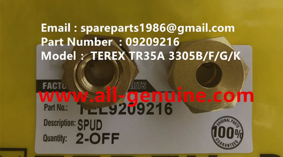 China 09209216 CONECTOR DE TEREX NHL SANY TR35A 3303 3305 3307 TR50 TR60 TR100 NTE240 NTE260 MT3600 MT3700 MT4400AC El número de conector de TEREX es el siguiente: proveedor