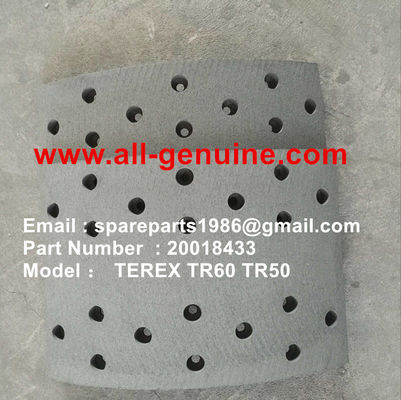 China 20018433 PASTILLA DE FRENO TEREX CAMIÓN VOLQUETE RÍGIDO NHL TR35A TR50 TR60 TR100 3303 3304 3305B 3307 CUMMINS ALLISON UNIT RIG MT4400 proveedor
