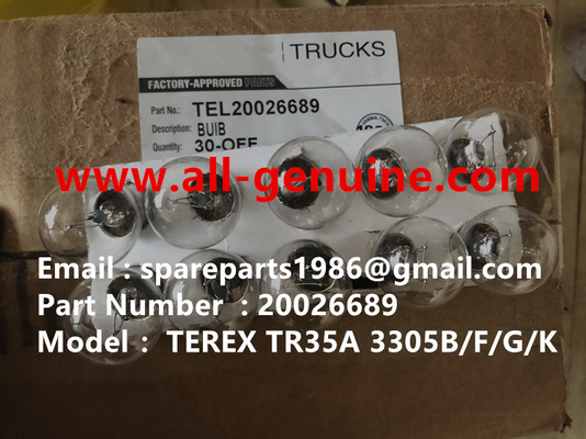 China TEREX 20026689 BOMBILLA MINERÍA CANTERA NHL CAMIÓN VOLQUETE RÍGIDO TR35 TR50 TR60 TR100 3303 3305B 3307 3311 proveedor
