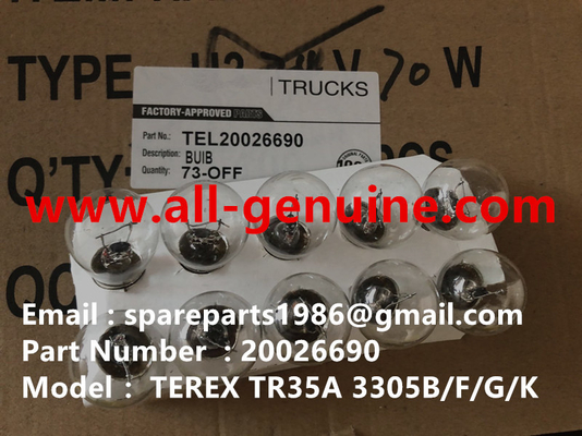China TEREX 20026690 BOMBILLA MINERÍA CANTERA NHL CAMIÓN VOLQUETE RÍGIDO TR35 TR50 TR60 TR100 3303 3305B 3307 3311 proveedor