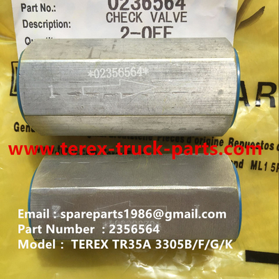 China 2356564 VÁLVULA DE RETENCIÓN PARA TEREX NHL UNIT RIG MT4400 MT3600 MT3700 3305 3303 3307 proveedor